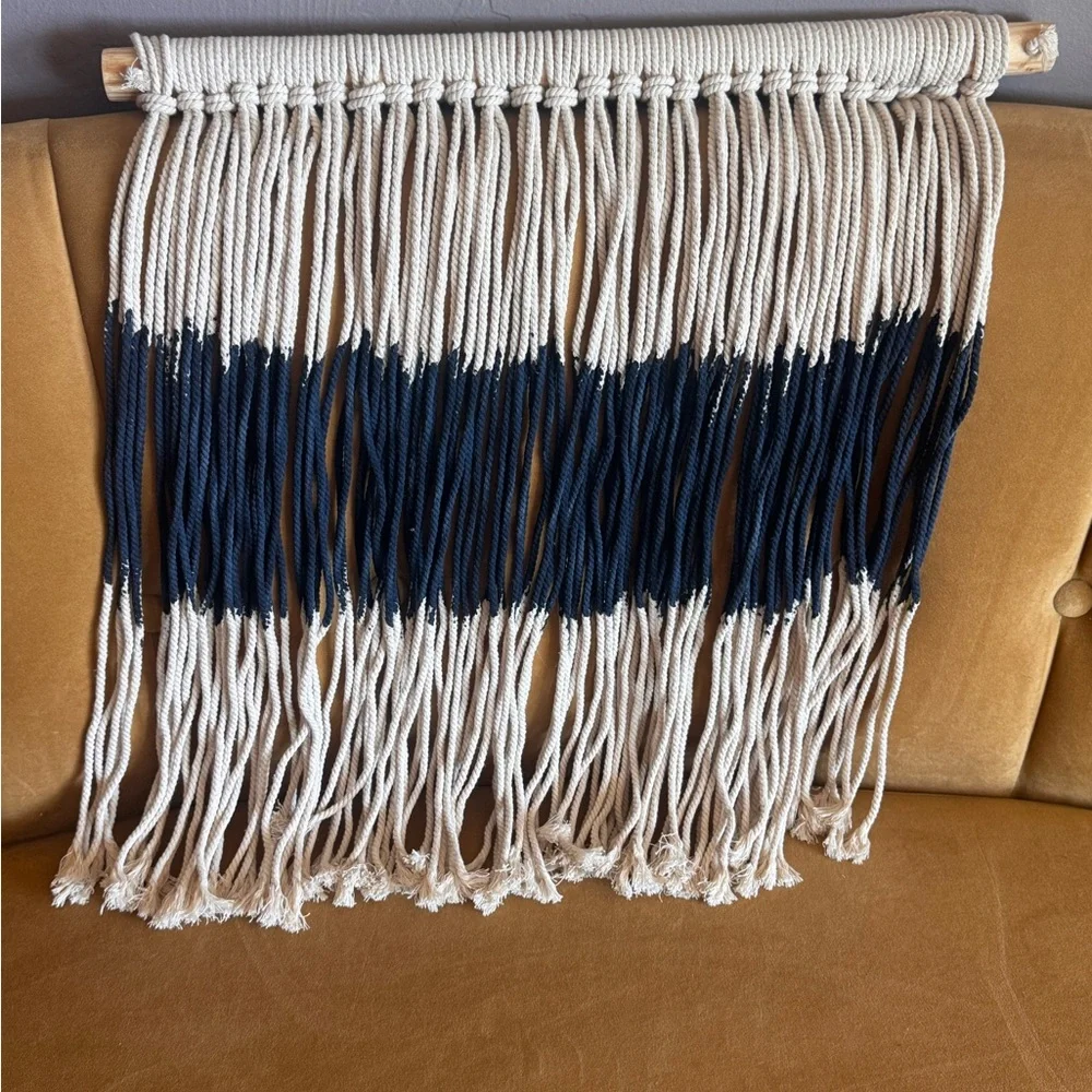 Summer & Rose Handcrafted Beige and Blue Wall Hanging